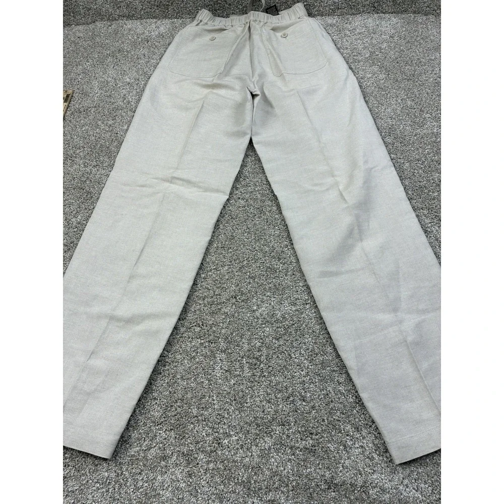Cubavera Men's Linen Blend Casual Drawstring Pants Beige Small (28-30) #0405